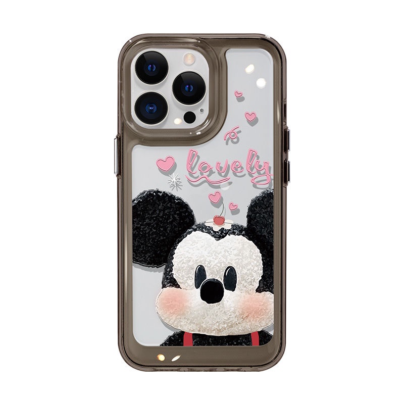 IPHONE Casing Lucu Mouse Couple Shockproof Soft Phone Case Cocok Untuk Iphone11 14 13 12 Pro XS Max X XR 78 6 6S Plus Casing Transparan TPU Cover