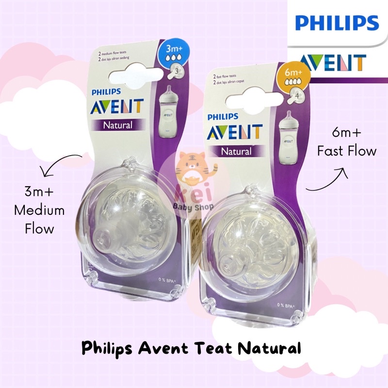 Philips Avent Dot / Teat Natural - Dot Botol Susu Avent Natural 2pcs