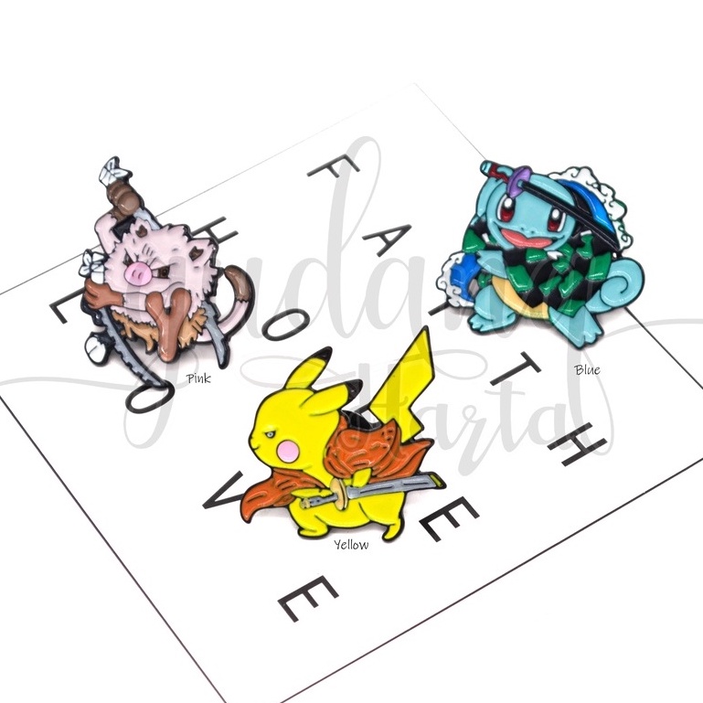 Pin Samurai Pokemon Bros Tas Motif Kartun Jepang Lucu Monster Tuspin GH 208725