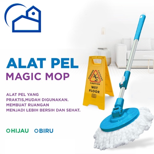 Tongkat Set Super Mop - Handle Set Super Mop Refill Kain Pel Magic Mop 3903