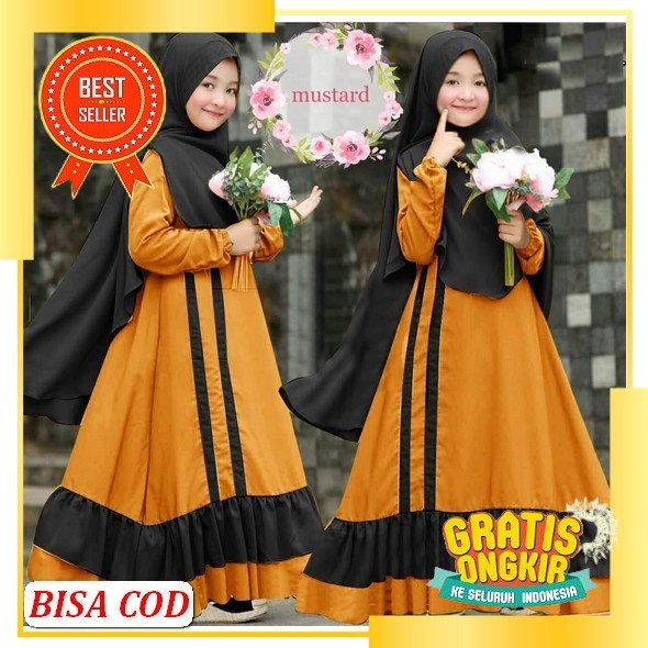 Gamis Anak Lebaran Terbaru 2022 Umur 3 4 5 6 7 8 Tahun Remple Murah Perempuan Muslimah Gamis Anak Te