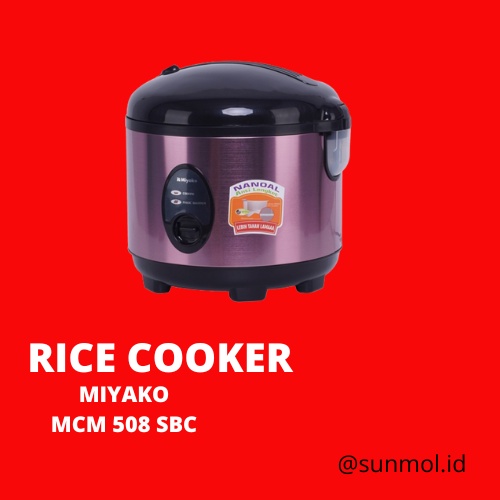 Rice Cooker 1.8 Liter Stainless Miyako MCM 508 SBC