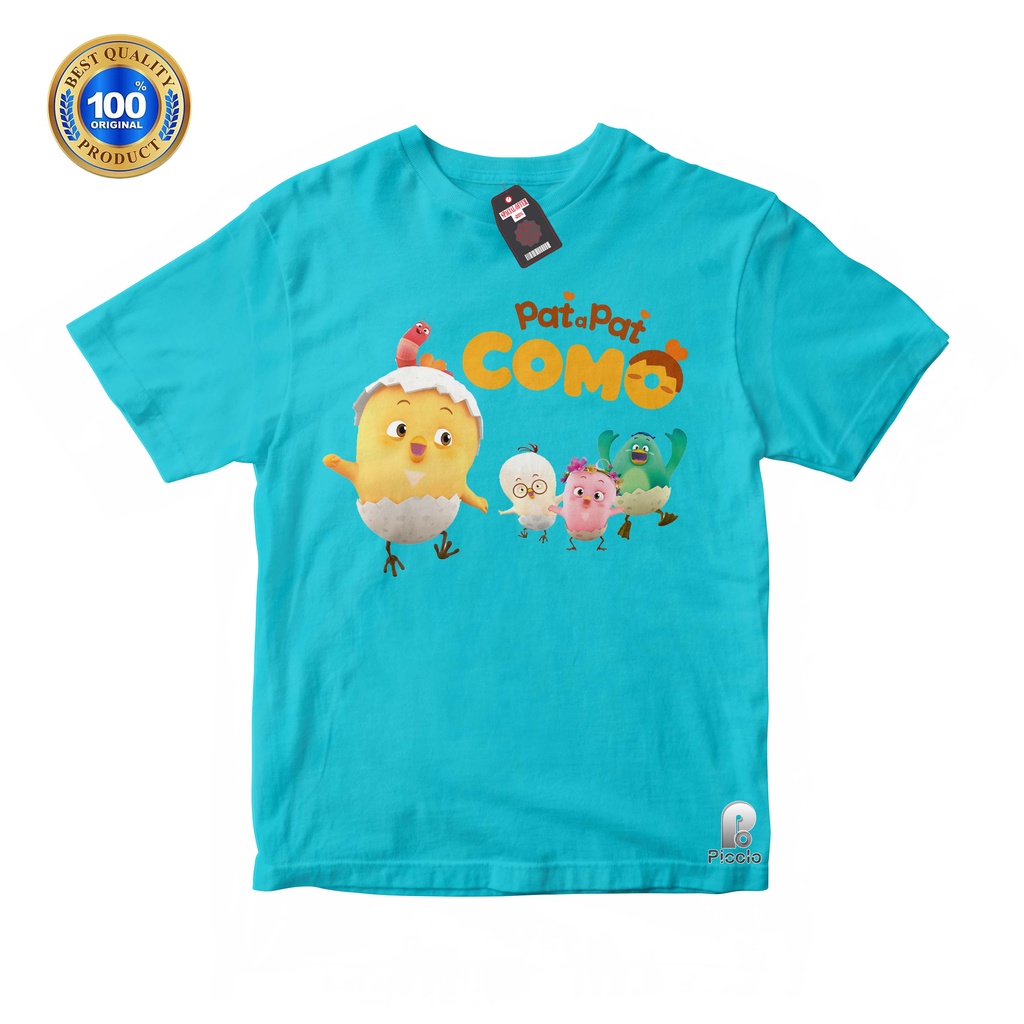 BAJU ANAK KAOS ATASAN ANAK MOTIF PAT A PAT COMO UNISEX Bahan COTTUN (FREE NAMA)