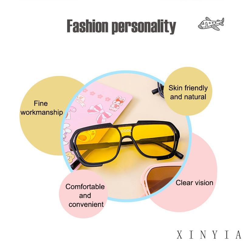 【Bayar di tempat】Kacamata Hitam Anak-Anak Bingkai One-piece Anti UV Fotografi Jalan Hadiah Ulang Tahun Fashion Sunglasses Hip Hop Kacamata Hitam Model