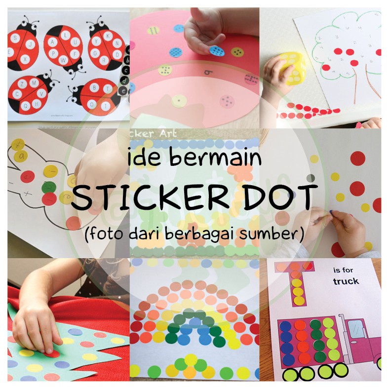 Zoetoys Sticker Dot a Dot - T&amp;J | Reusable Color Dot Activity Card | Label Reward Colorful Smile Star Love Stickers Hadiah Stiker Tempelan Apresiasi | Bulat 97 114 Mainan Edukasi Motorik Anak