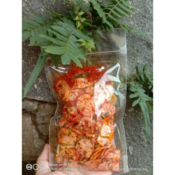 WMP - Kemplang pedas daun jeruk 100gram / Basreng Stik isi 100 gram Bumbu Kering Ekstra Pedas Daun J