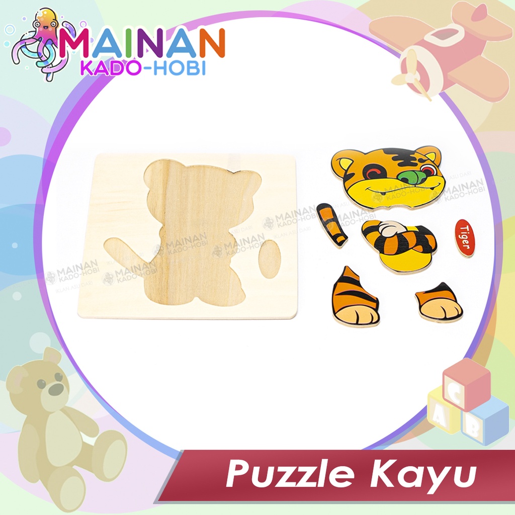 MAINAN ANAK EDUKASI JIGSAW PUZZLE MOTIF TIGER MACAN