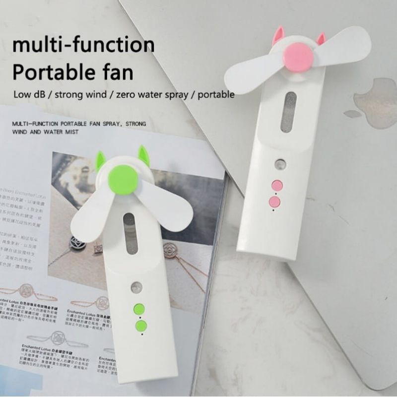 Kipas Angin Portable 2in1 Nano Spray Fan Face Steam Charge USB Praktis Multiguna