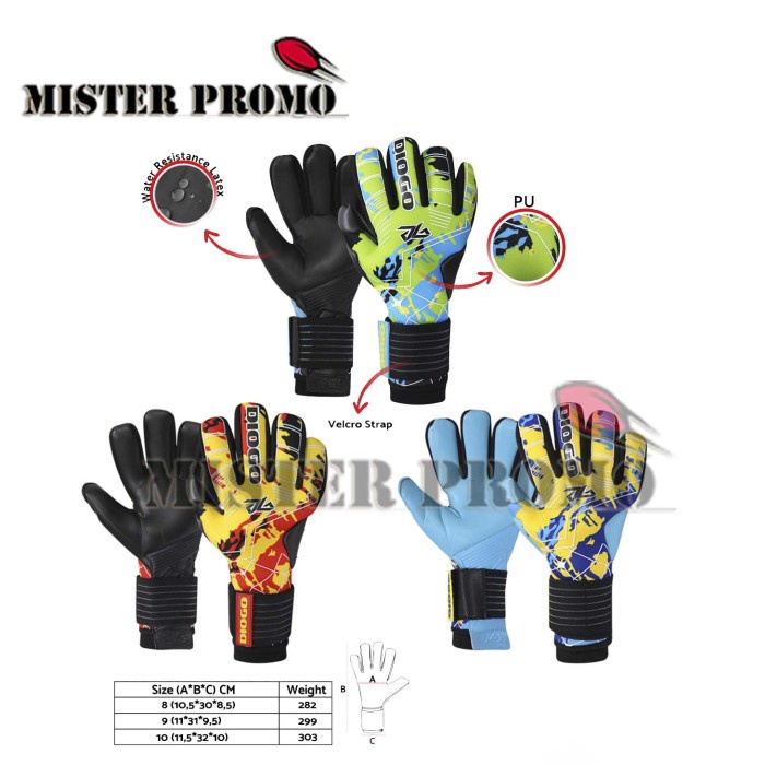 Sarung Tangan Kiper Dewasa Diogo Spezia Goalkeeper Gk Gloves Senior