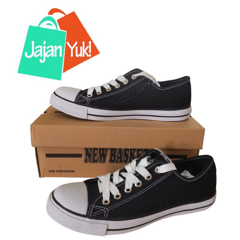 sepatu anak new basket hitam