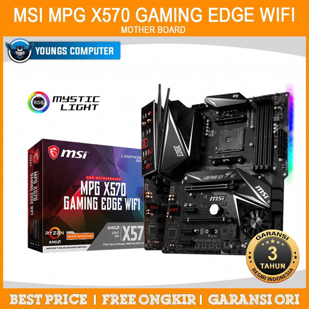 MSI MPG X570 Gaming Edge WiFi (AMD AM4 DDR4 ATX) Motherboard Mainboard