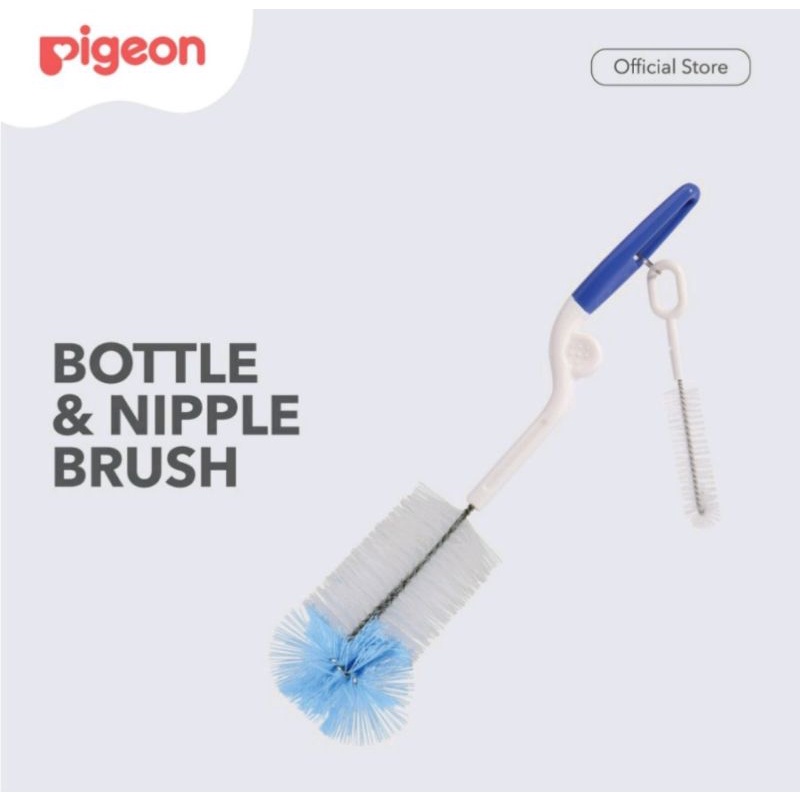 Pigeon 2 in 1 Bottle &amp; Nipple Brush (Sikat Botol &amp; Nipple)