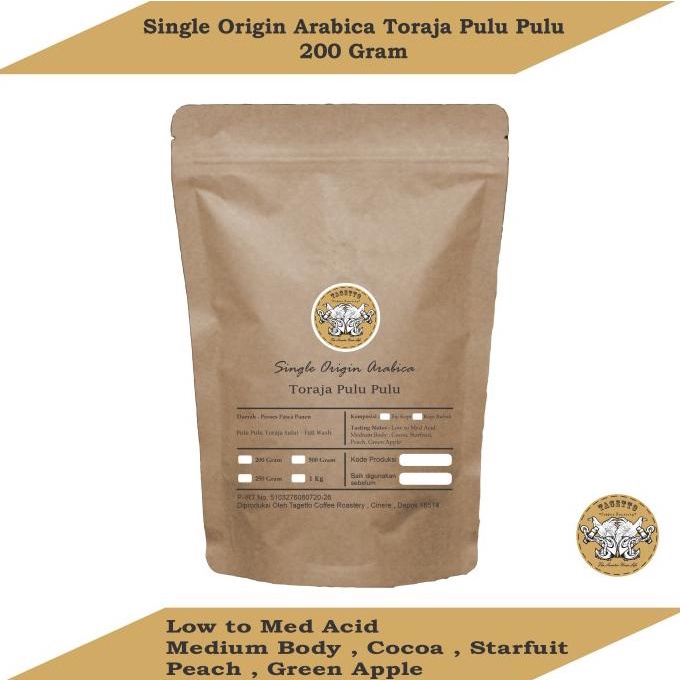 

[BISA COD] KOPI ARABIKA TORAJA PULU PULU 200GR BIJI KOPI ATAU KOPI BUBUK