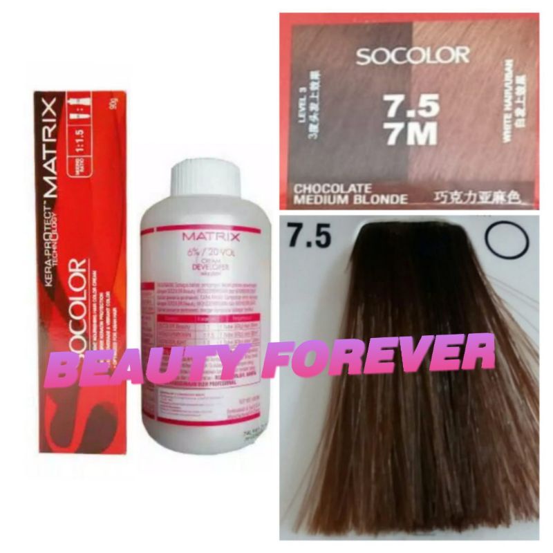 MATRIX SOCOLOR NO. 7.5 / 7M CHOCOLATE MEDIUM BLONDE DAN OXYDANT