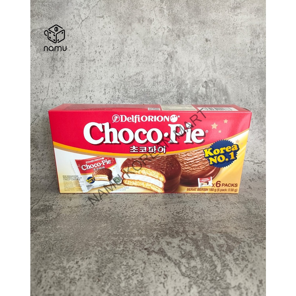 

Delfi Orion Choco Pie ORIGINAL 180gr / Pai Cokelat / Chocolate Pie / Biskuit Lapis Cokelat