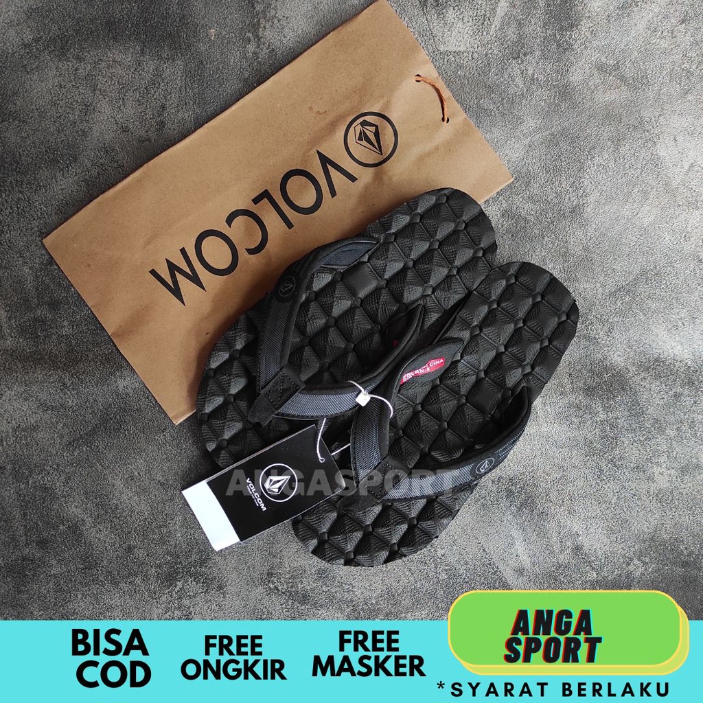 SANDAL VOLCOM JEPIT PRIA / SENDAL DISTRO COWOK KASUAL / SANDAL COWOK RUMAHAN  IMPORT PREMIUM QUALITY