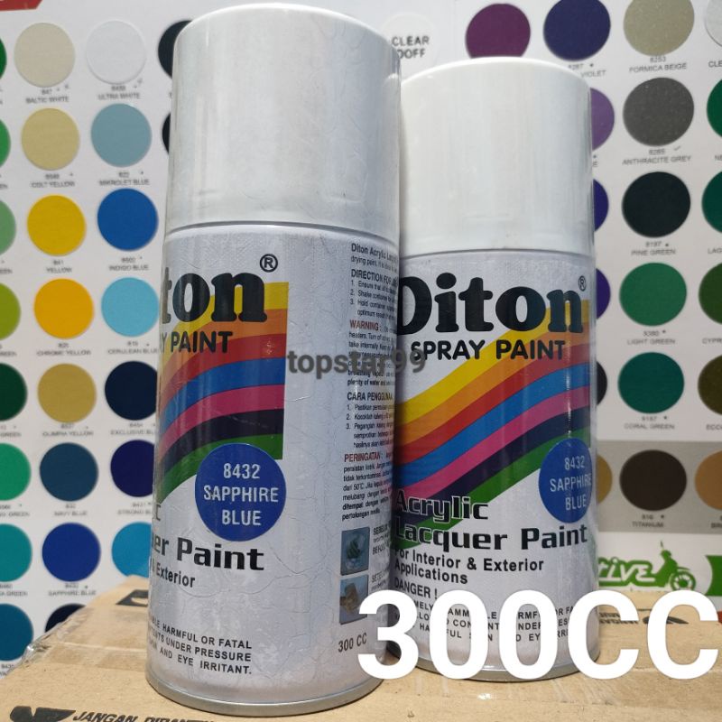 Pilok Pilox Cat Semprot Diton Sapphire Blue 8432 Biru Pertama Shafir Glossy 300cc Spray Paint