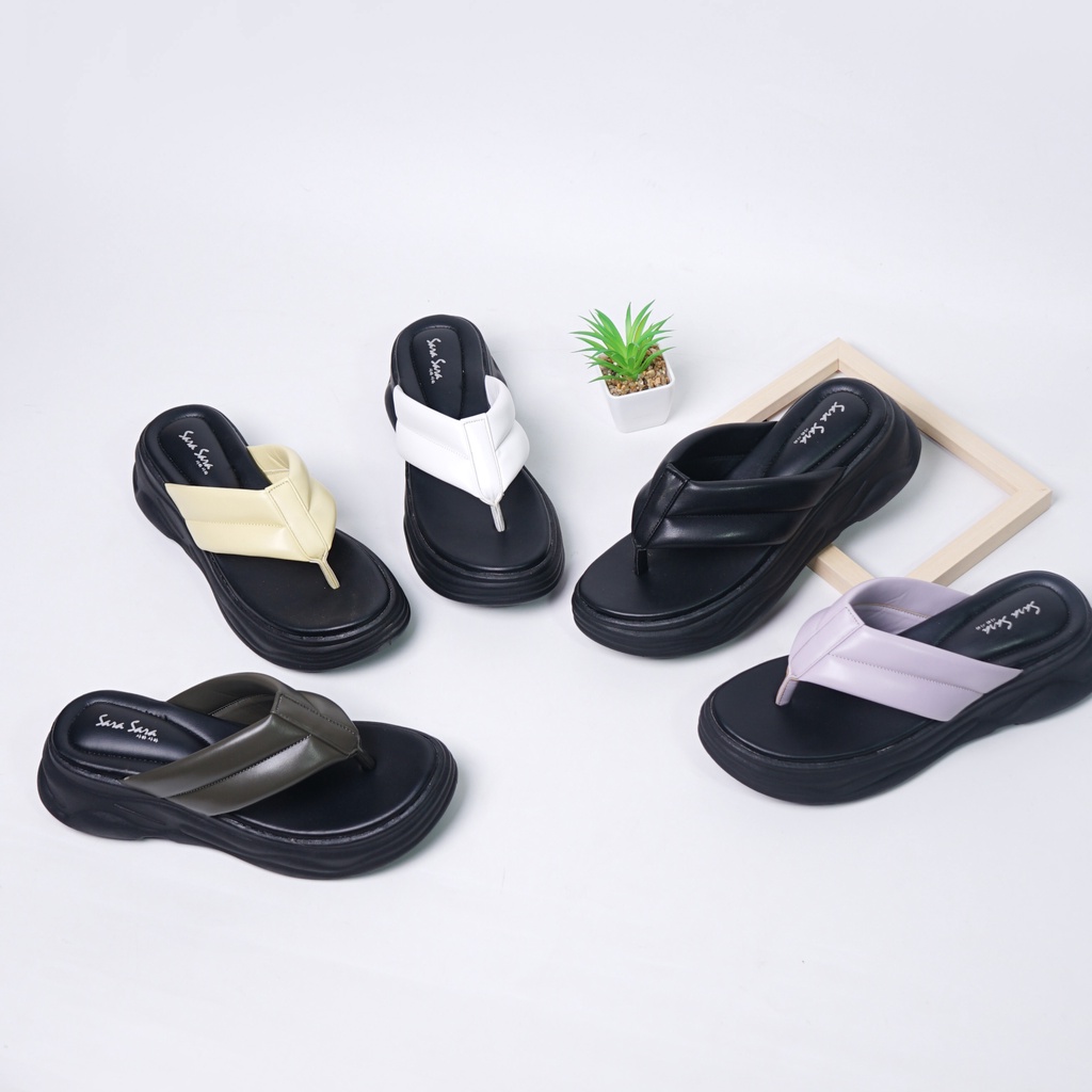 Sara Sara NARITA Sandal wanita casual sendal jepit wedges kekinian