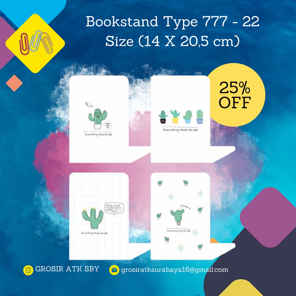 

Stand Buku / Penyangga Buku / Bookstand Type 777 - 22 (Harga Untuk 1 Set)