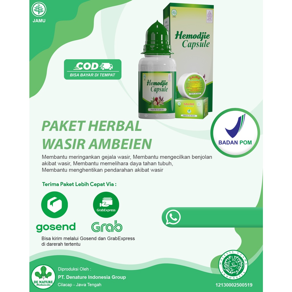 

Hemodjie Salwa Obat Wasir Ambeien Herbal Ambien BAB Sakit Berdarah Pengempes Benjolan Di Anus Paling Ampuh Ambeyen Stadium 3-4