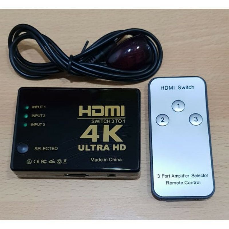 HDMI Switch 3 Port Support 4K Full HD With Remote High Quality HDMI