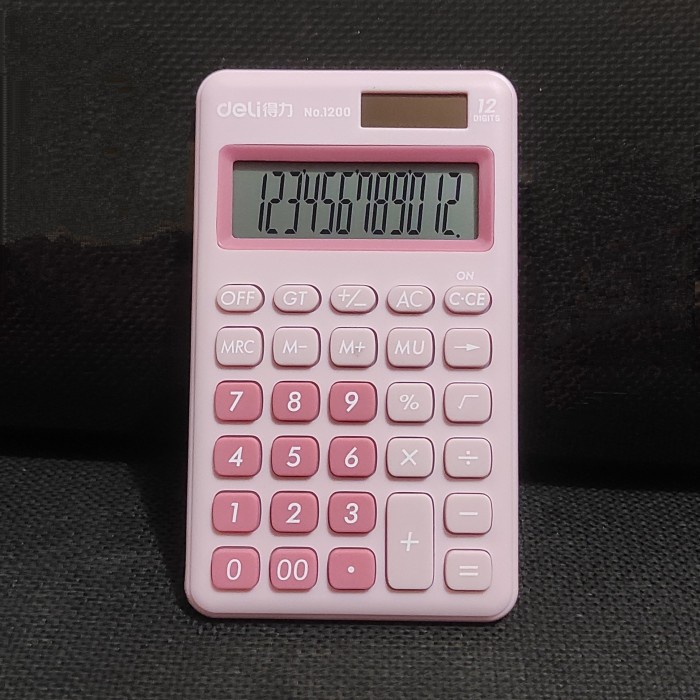 

NEW Kalkulator Desktop Pocket Kecil Mini 12 Digit Deli 1200 Pink