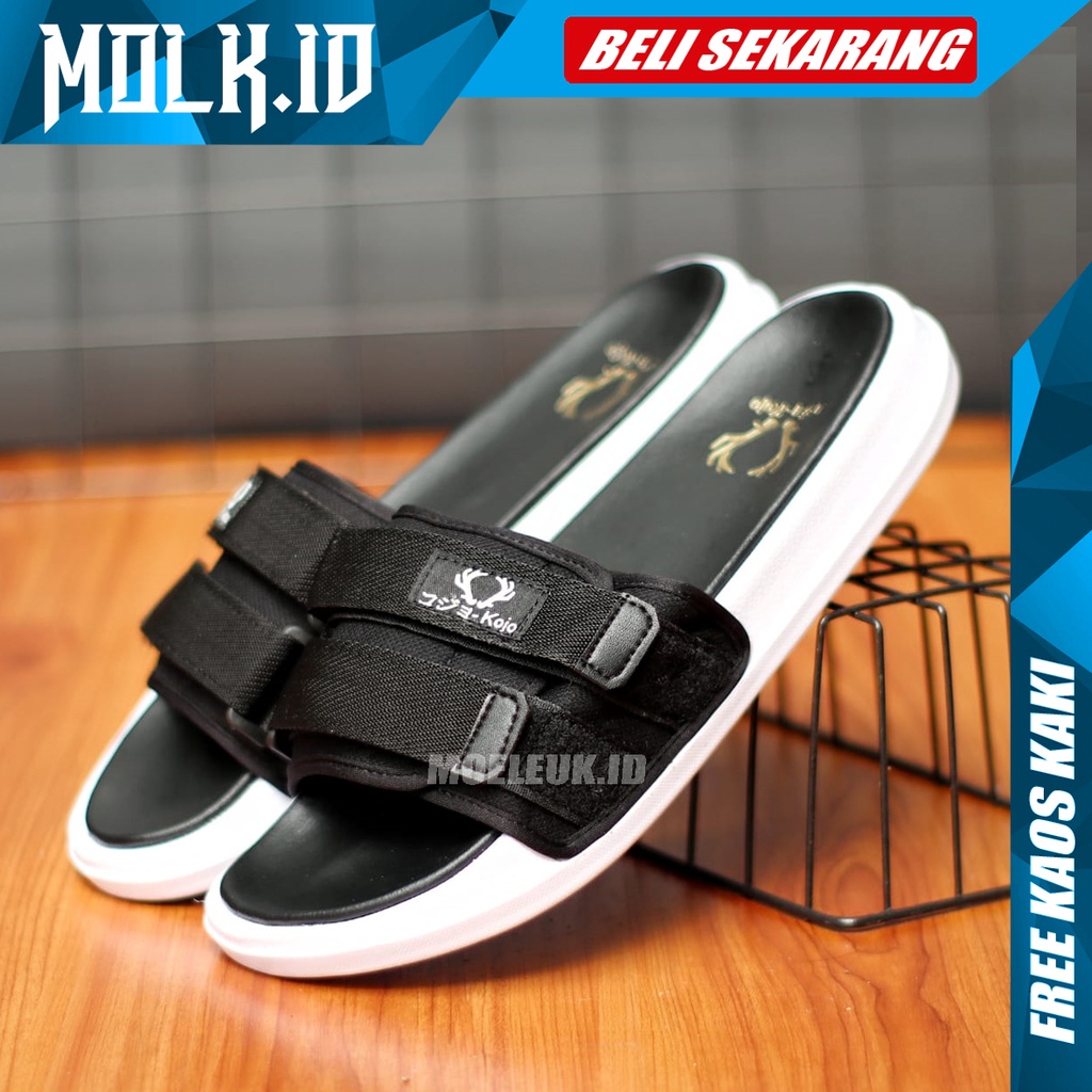 MOLK|Sandal Slide Pria Casual Kasual Simple Murah Branded Sendal Slop Santai Ringan Nyaman Anti slip