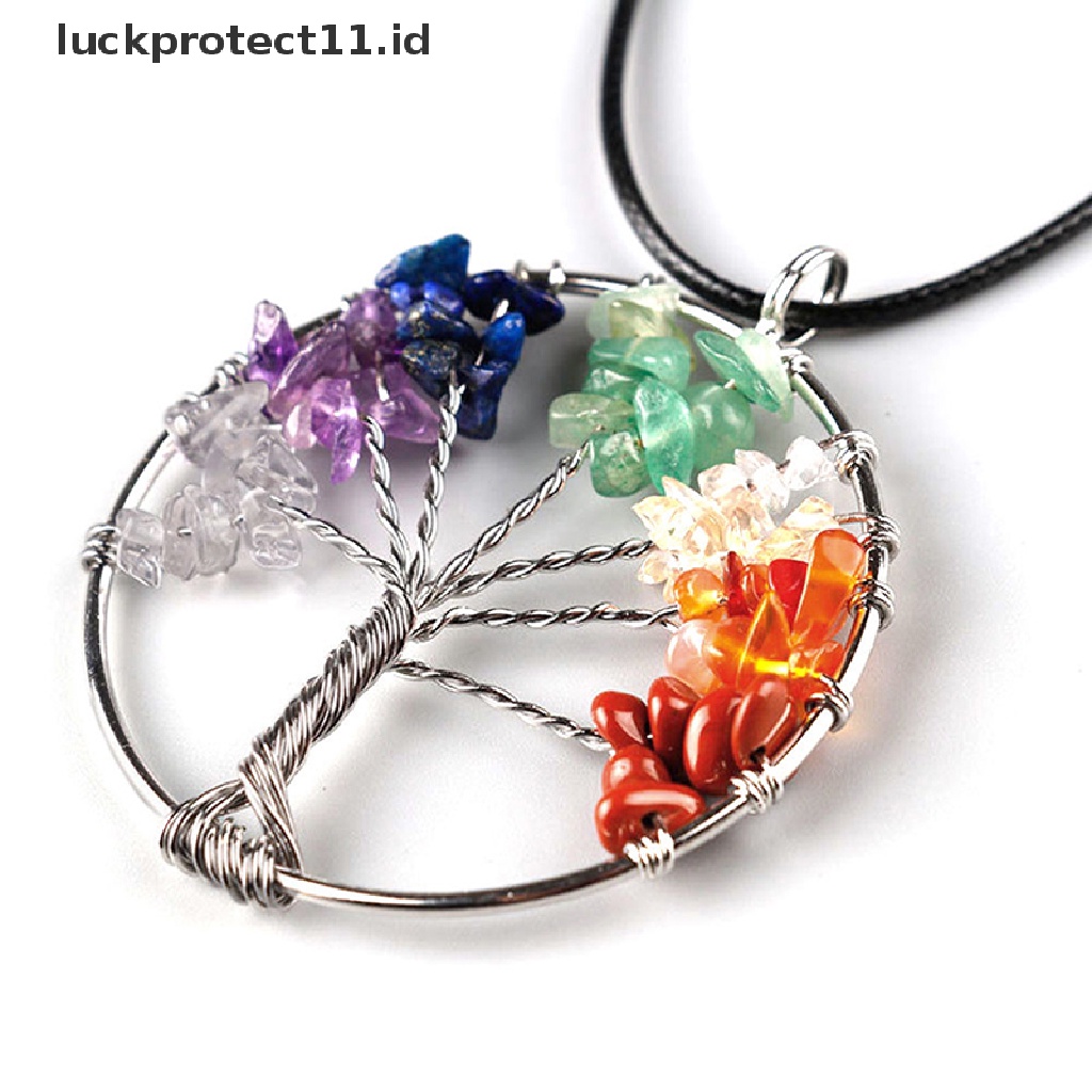 /Fashion Hot//// Kalung Liontin Pohon Kehidupan Panas Natural Crystal Gemstone 7kran Penyembuhan.