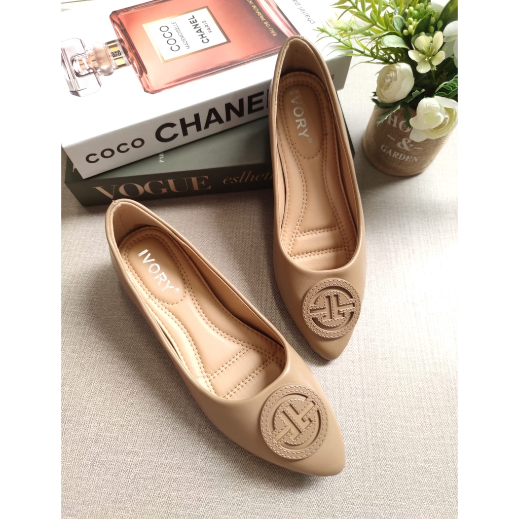 IVORY Sepatu Wedges Wanita Import 3cm W399-265