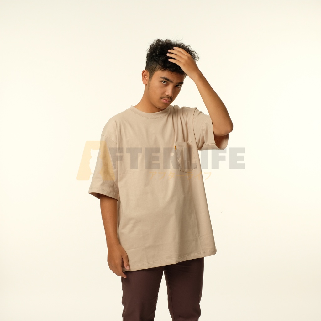 Pocket Basic Tshirt Oversize | Kaos Polos Pocket Katun 24s - AFTERLIFE