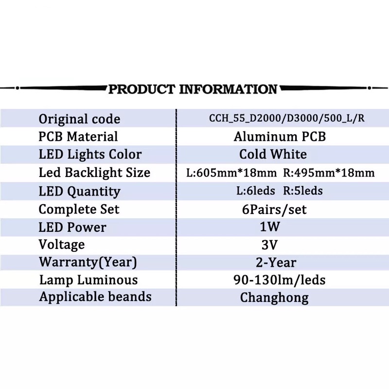 BACKLIGHT TV LED CHANGHONG LED 55D3000i LED 55D3000 55D3000i LED 55D2000i LAMPU BL 55IN 11K 55 INC