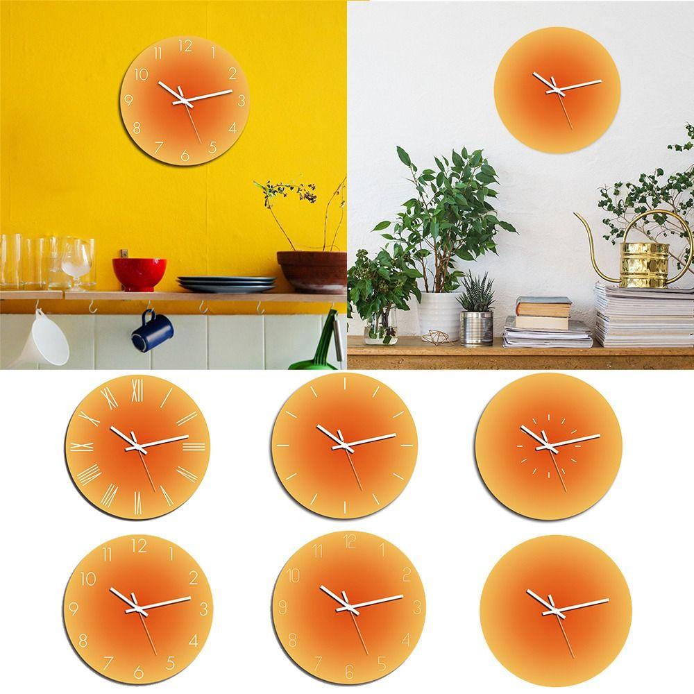 R-flower Sunset Jam Dinding Simple Clock Hiasan Kamar Tidur Gaya Modern Hiasan Dinding