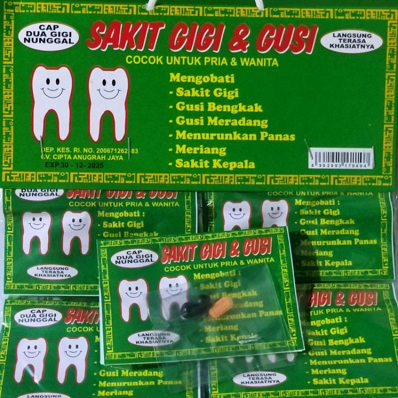 Obat Sakit Gigi Dan Gusi Cap Dua gigi Persachet