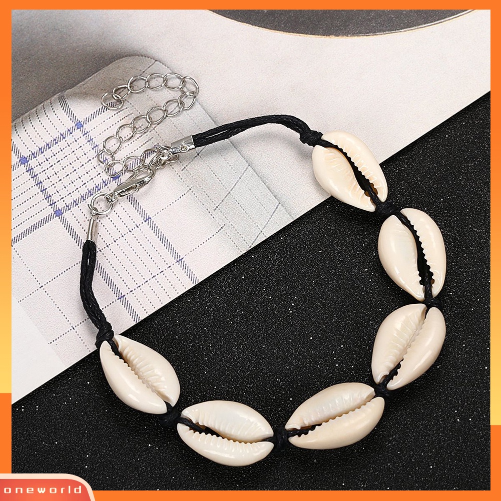 [WONE] Bohemian Cowrie Shell Pesona Anyaman Gelang Wanita Adjustable Bangle Perhiasan Hadiah