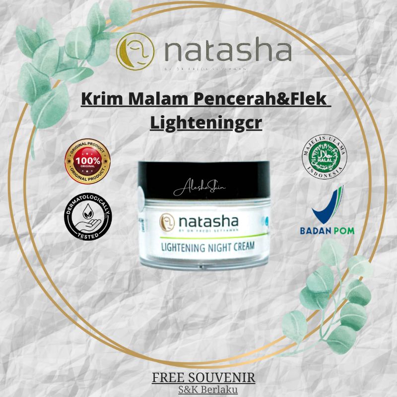 Natasha Lightening Night Cream Krim Malam Pencerah natasha skin care Glowing Brightening  Pemutih kr