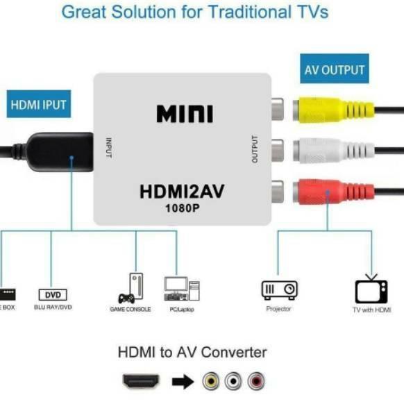 Chekout HDMI2AV Hdmi2av mini / hdmi2av RCA converter adapter / mini hdmi / alat penyambung hp ke tv 