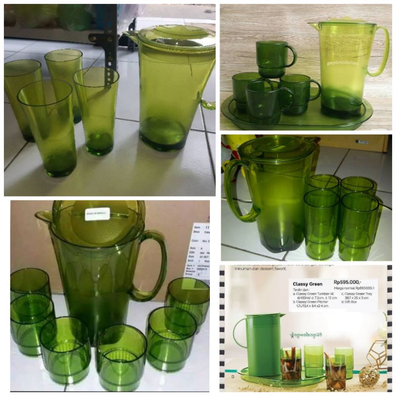 tupperware teko set sherly hijau set