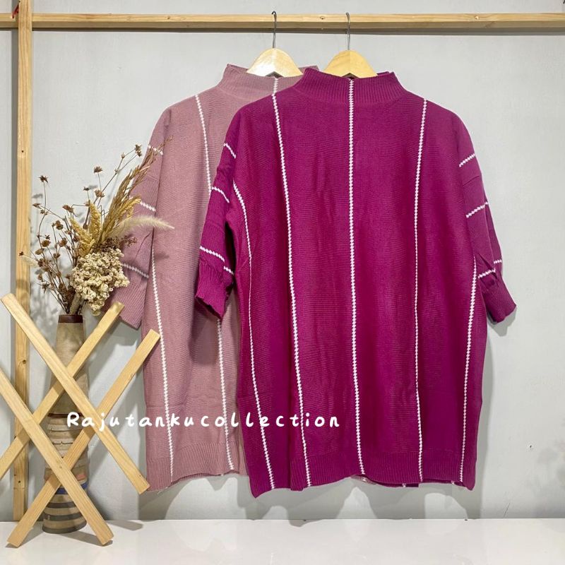 USSY BLOUSE RAJUT ATASAS WANITA OVERSIZE