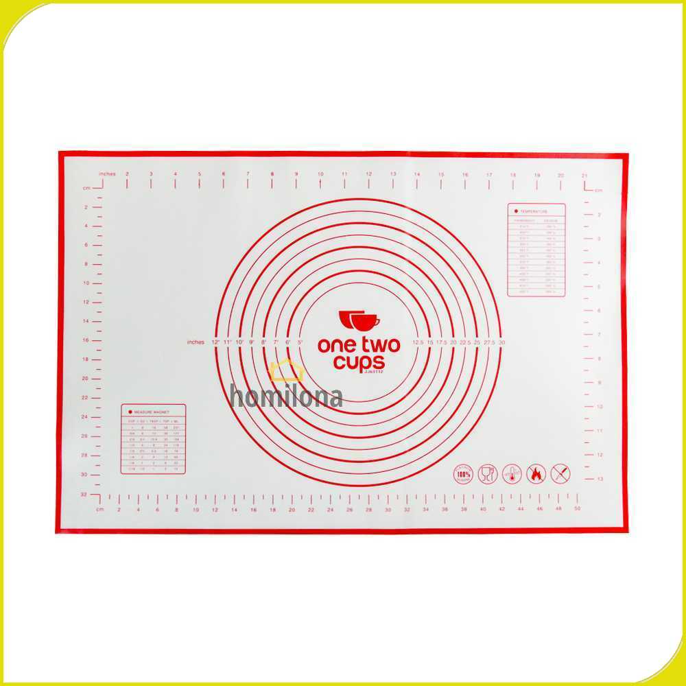 One Two Cups Silicone Mat Alas Adonan Pizza Martabak 40x60CM - JJ63112