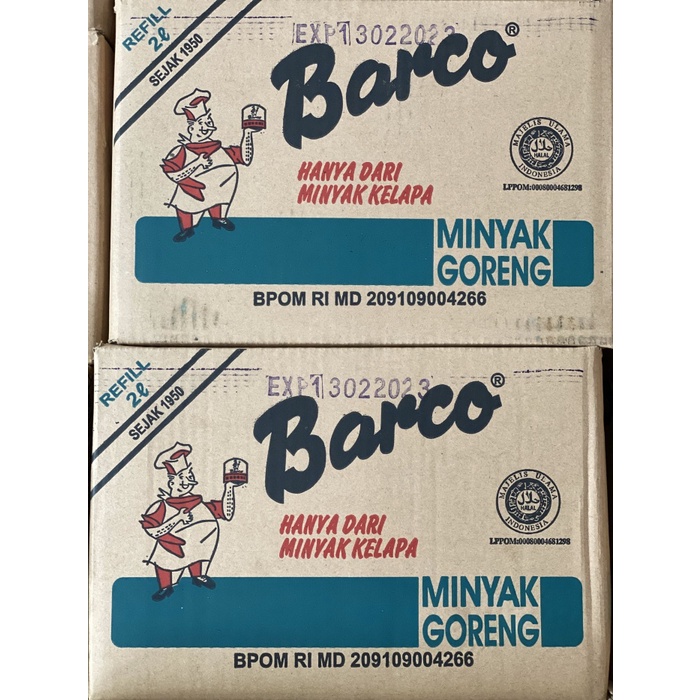 

Minyak Goreng Barco Refill 2 Liter Dus isi 6