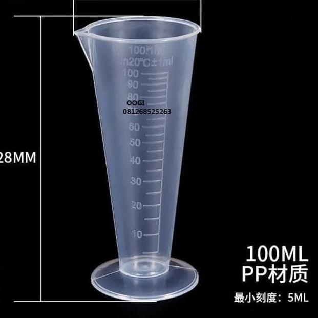 Beaker Jigger Plastik Gelas Ukur Takar 50 ml 100 ml measuring cup cups cone • KTG.21De22ˣ