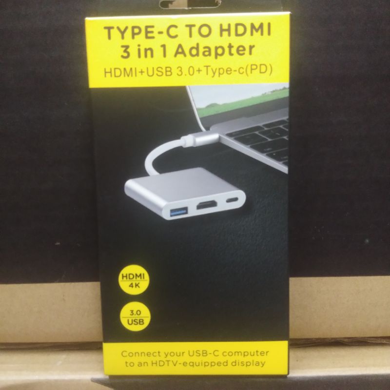 Kabel USB Type C To HDMI + USB 3.0 3in1