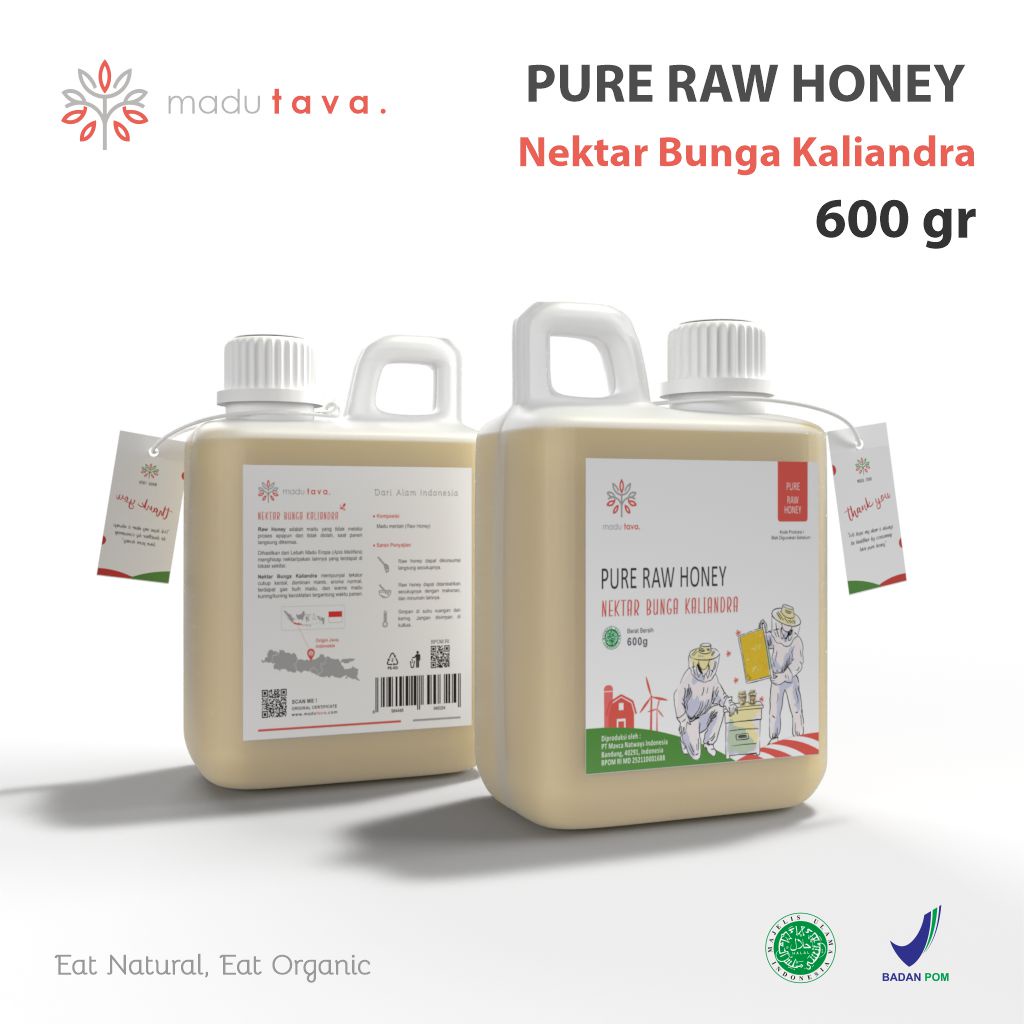 Madu Asli Murni 600gr Tava Grade A Nektar Kaliandra 100% Alami Pure Natural Raw Honey