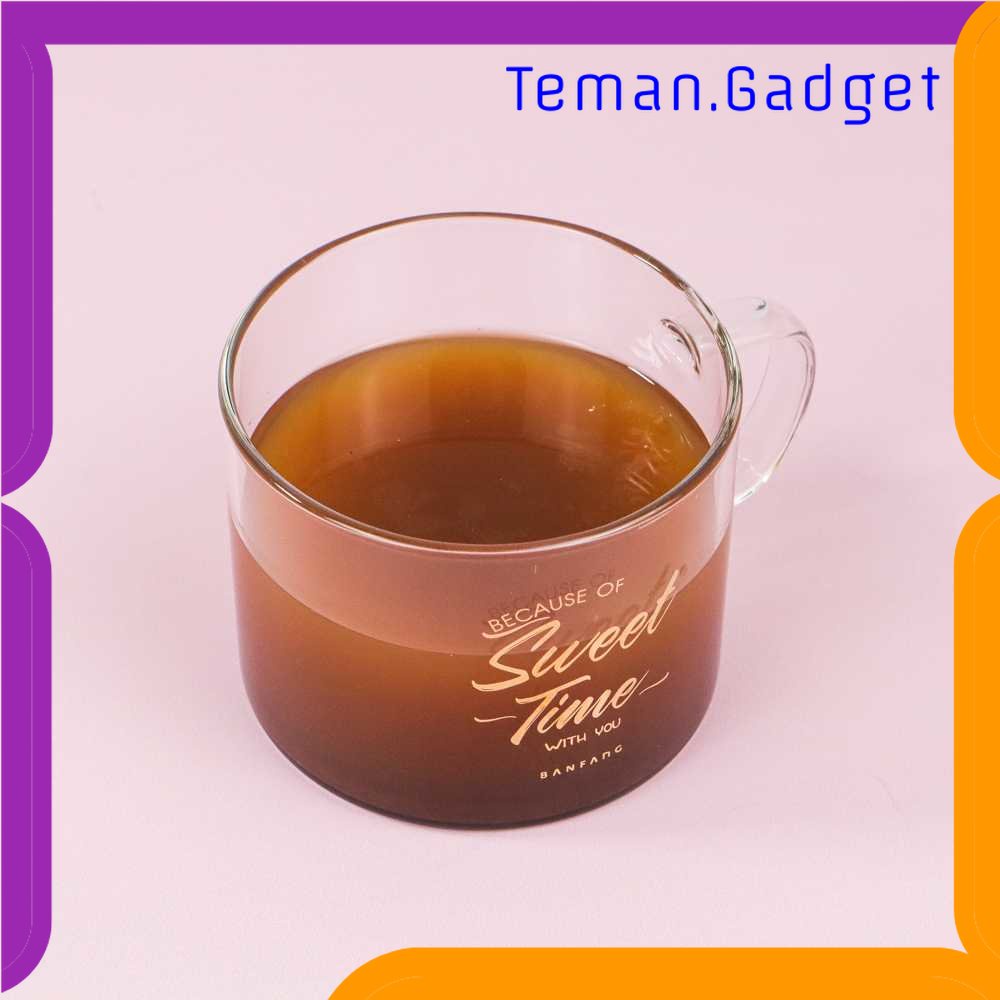 TG - DPR BANFANG Gelas Cangkir Kopi Glass Coffee Desain Sweet Time 475ml - MD18