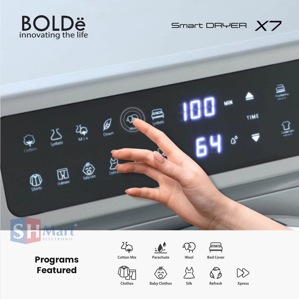 DRYER BOLDE X7 / BOLDE SMART DRYER X7 / MESIN PENGERING BAJU GARANSI RESMI