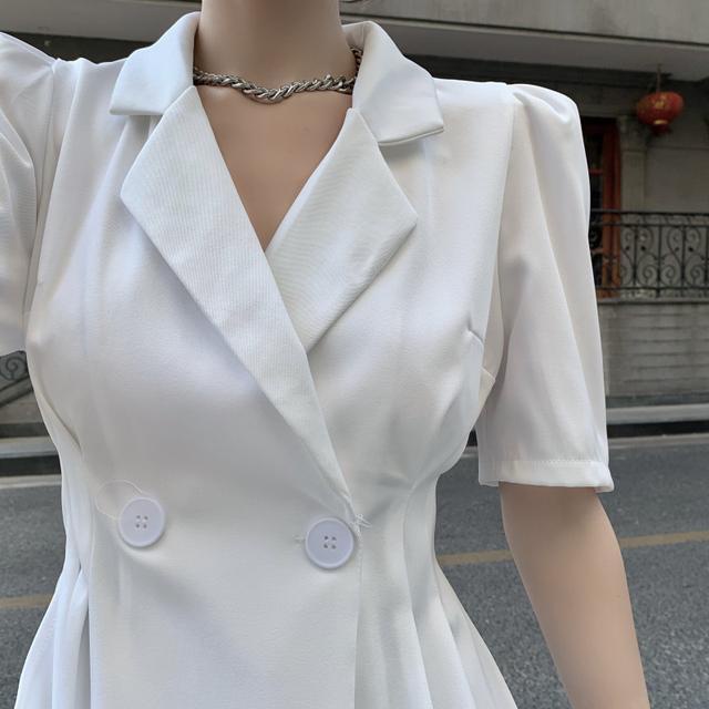 Suhao Jas Hitam Jaket Wanita Bagian Tipis One-Piece Temperamen Gaya Korea Pinggang Kasual Jaring Merah Goreng Jalan jas Pasang