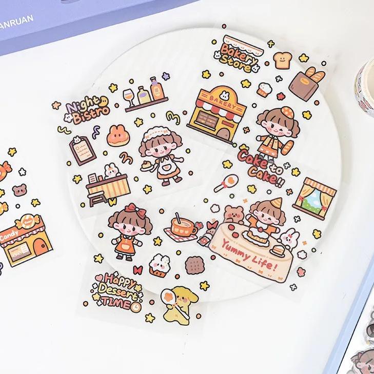 

Menarik [BOX] Sticker Deco Girl Bear Bunny Aesthetic Dekorasi Tumbler Binder Diary Case HP Laptop Scrapbook..