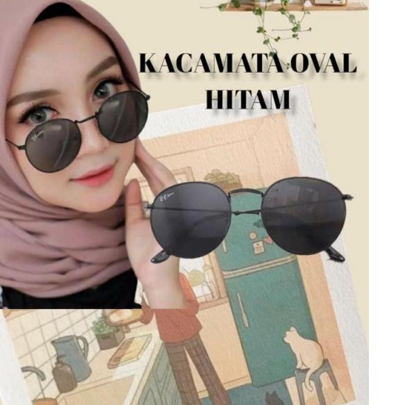 ✧ KACAMATA OVAL PELANGI HITAM DEWASA ←