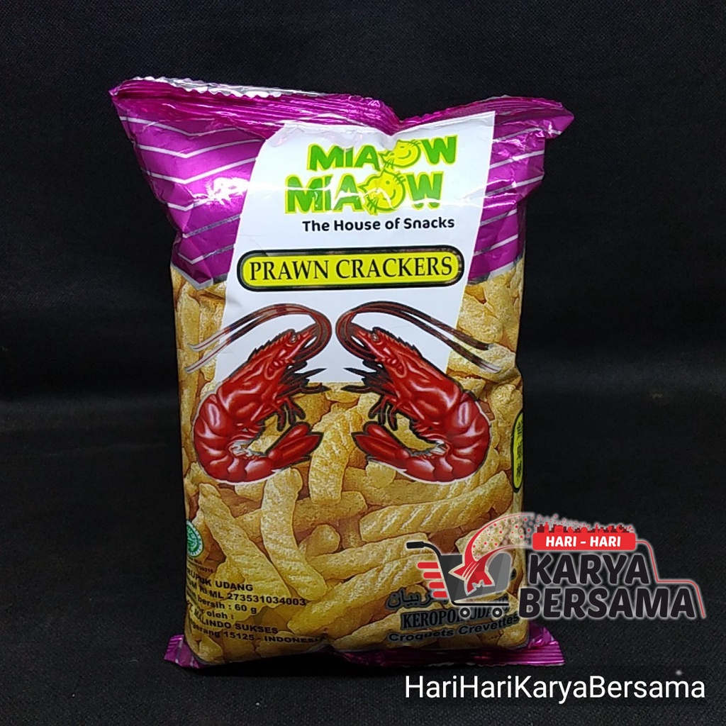 

MIAOW MIAOW SNACK PRAWN CRACKERS KERUPUK UDANG 60GR