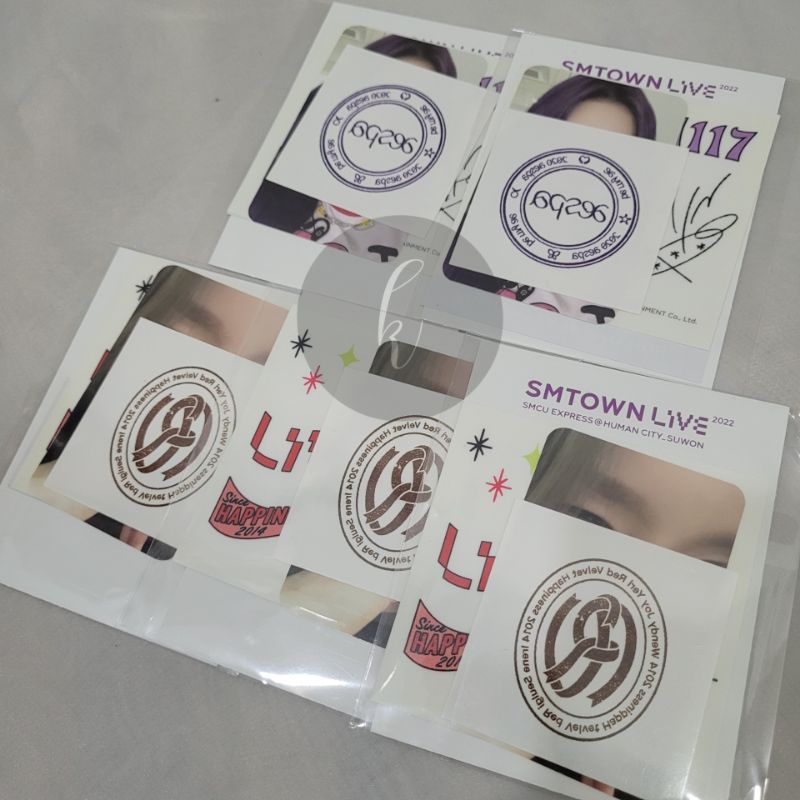 SMCU AR Tattoo Sticker Set Photocard PC Irene Red Velvet Karina aespa